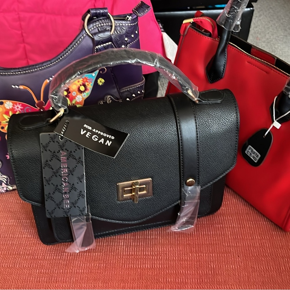 Black Vegan Leather Handbag